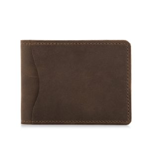 Mały portfel męski na karty kredytowe skórzany brązowy ZC03