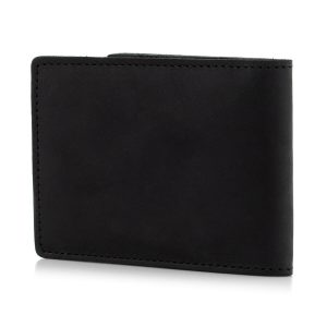 Mały portfel męski skórzany na karty kredytowe czarny ZC03
